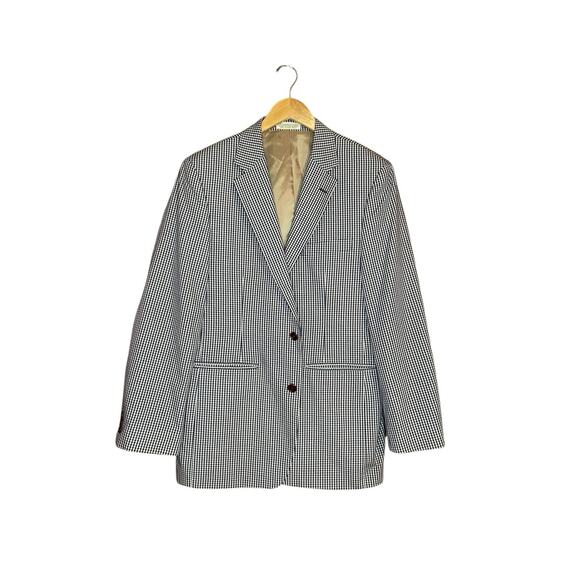Orvis Plaid Blazer Mens 40R Navy White Sports Coat Preppy Formal Business - Picture 1 of 5